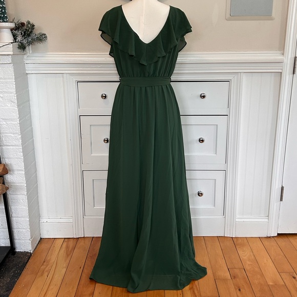 Baltic Born Katya Ruffle Faux Wrap Maxi Dress | Evergreen Large - Picture 5 of 11